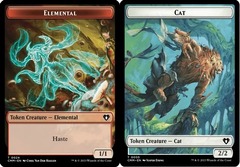 Cat (0005) // Elemental (0024) Token - Foil (Commander Masters)
